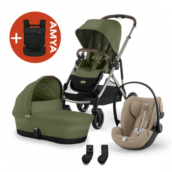 CYBEX Gold Gazelle 3in1 +AMYA - Moss Green/Almond Beige